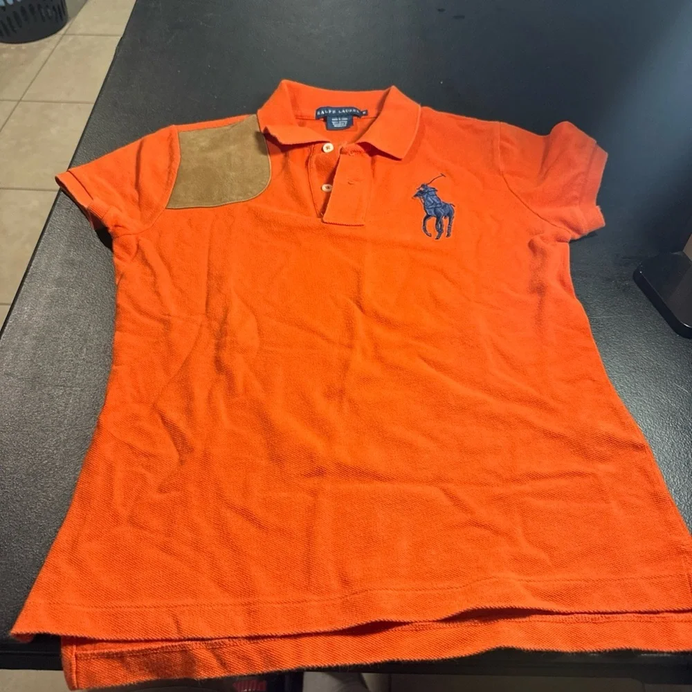 Polo Ralph Lauren Boys Polo Medium Big Pony Cotton Mesh Orang Short Sleeve Shirt